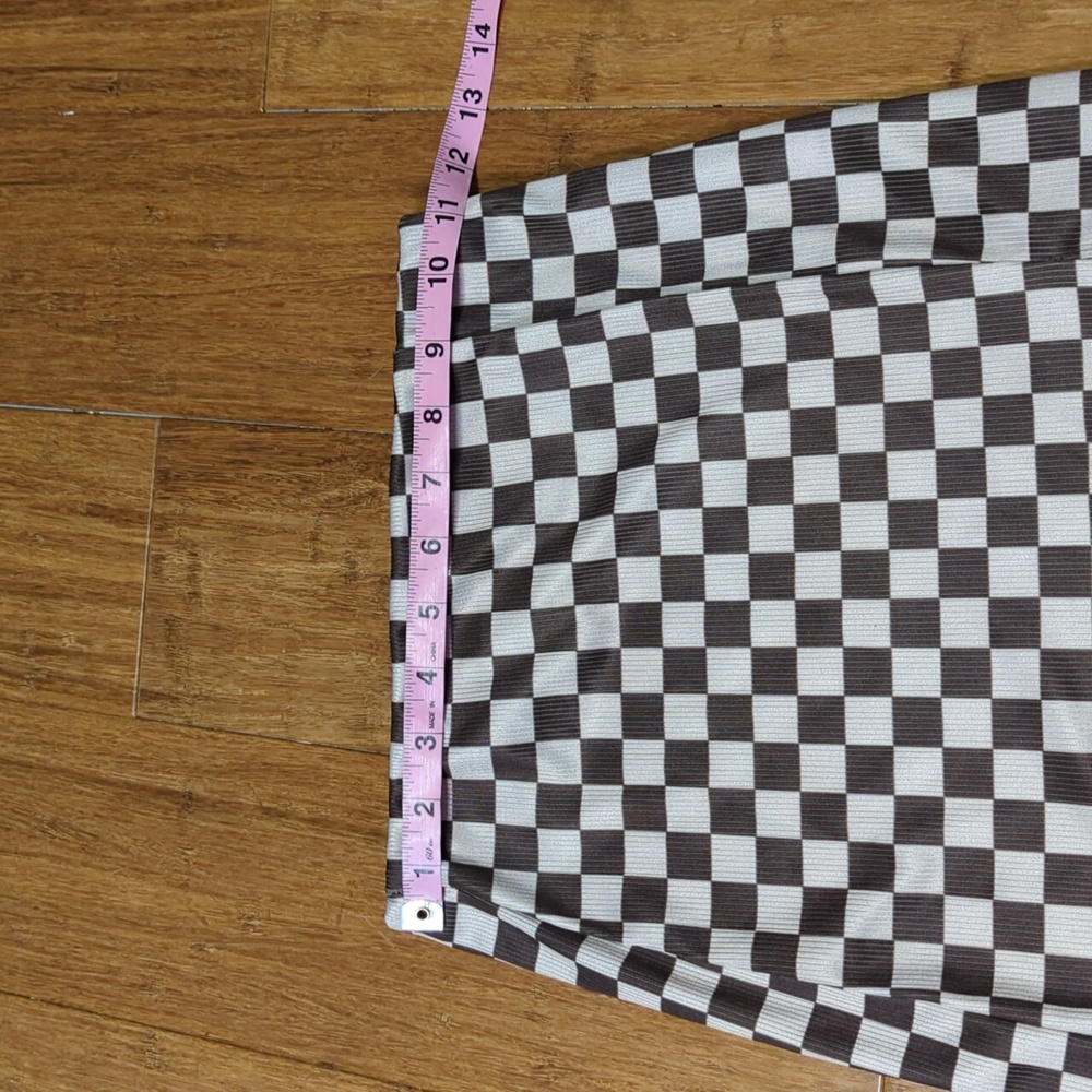 Missguided Brown & Cream Checkered Mini Skirt - Picture 3 of 6